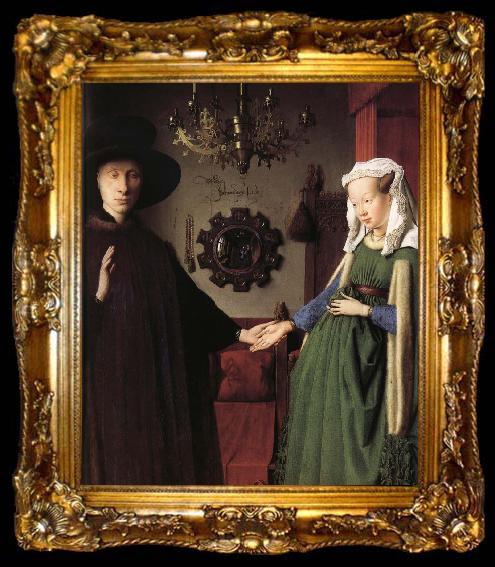 framed  Jan Van Eyck Details of Portrait of Giovanni Arnolfini and His Wife, ta009-2